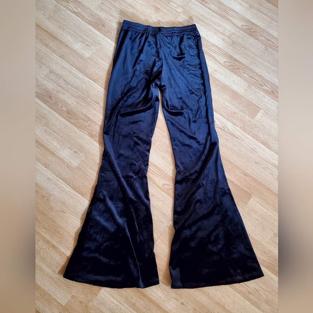 Chasing Unicorns Black Since You've Been Gone Embroidered Flare Velvet Pants - Picture 2 of 9